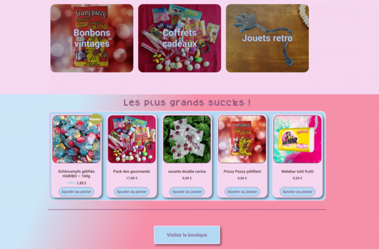 Portfolio #2 bonbons JELA 2 produits par catégorie pour le site web bonbons JELA