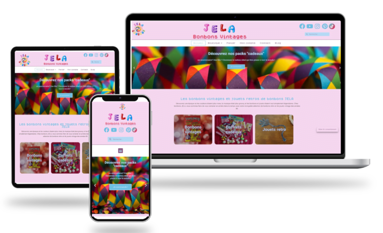 Portfolio #2 bonbons JELA 1 Visualisation du site responsive bonbons JELA